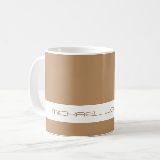 Trend Color Warm Beige - Futuristische Name Tasse (Vorderseite Links)