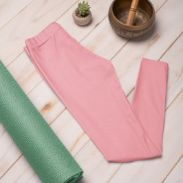 Trend Color Watermelon Pink Solid Leggings