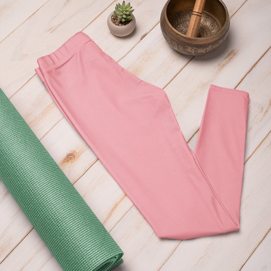 Trend Color Watermelon Pink Solid Leggings