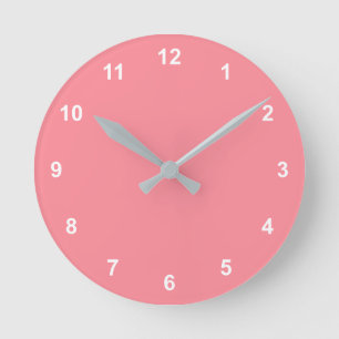 Trend Color Watermelon Rosa Rundlaufuhr-Nummern Runde Wanduhr
