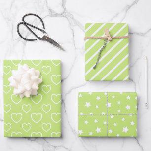 Trend Colors - Spring Green Color - Muster Geschenkpapier Set