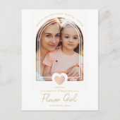 Trend Extravagant Blume Mädchen Rosa Herz Foto Vor Postkarte (Vorderseite)