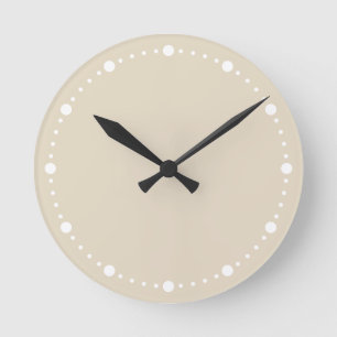 Trend Farbe - Beige, natürliche, runde Punkte Uhr