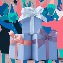 Trend - Farbe des Pulvers - Blau - Solid Geschenkpapier Set