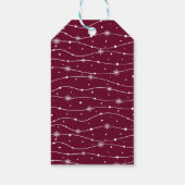 Trend Farbe - dunkle Burgunder-Schneeflocken-Gesch Geschenkanhänger (Rückseite)