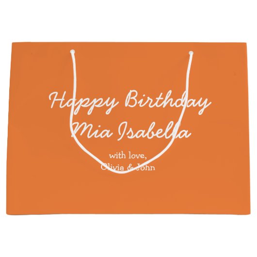 Trend Farbe Frische Mandarine Anpassbare Geschenkt Große Geschenktüte (Vorderseite)