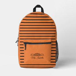 Trend Farbe Frische Mandarine Druckausschnitt Näht Bedruckter Rucksack