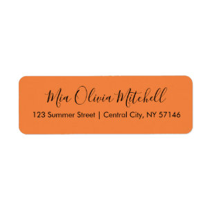 Trend Farbe Frische Mandarine Elegante Adressetike