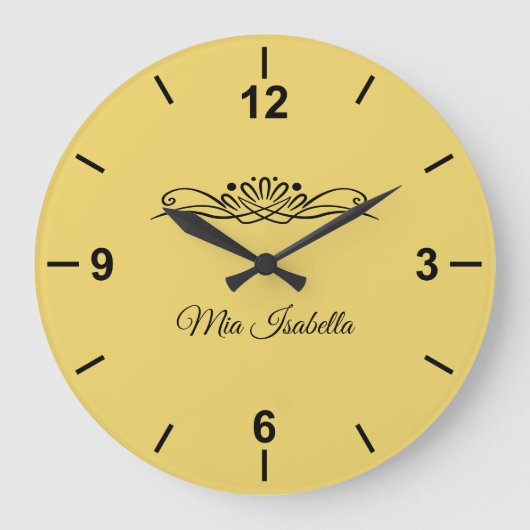Trend Farbe Gelb weich - Große Wall-Uhr Wanduhr (Vorderseite)