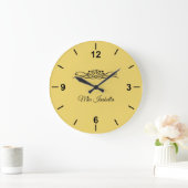 Trend Farbe Gelb weich - Große Wall-Uhr Wanduhr (Zuhause)