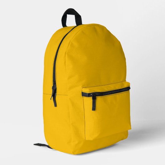 Trend Farbe - Gelborange druckter Rucksack (Rückseitige Ecke links)
