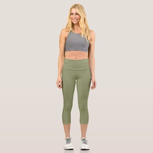 Trend Farbe Grün Hochwaisted Capris (Vorderseite)