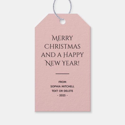 Trend Farbe hell Rosa Weihnachten Geschenkanhänger (Vorderseite)