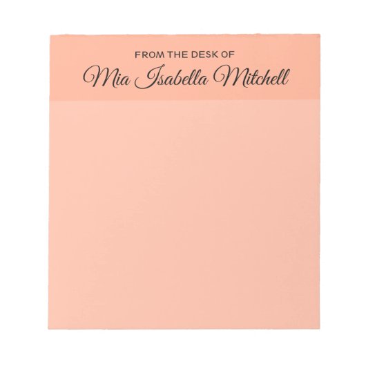 Trend-Farbe - Klassischer Editor mit weichem Peach Notizblock (Vorderseite)