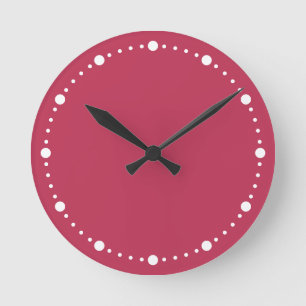 Trend Farbe kräftig Magenta Weiße Punkte rund Uhr