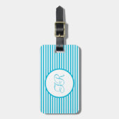 Trend Farbe: lebhafte Cyan Stripes - Gepäckmarke Gepäckanhänger (Vorderseite vertikal)