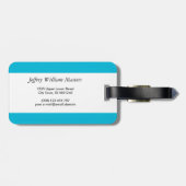 Trend Farbe: lebhafte Cyan Stripes - Gepäckmarke Gepäckanhänger (Rückseite horizontal)