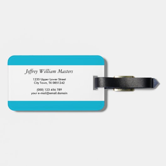 Trend Farbe: lebhafte Cyan Stripes - Gepäckmarke Gepäckanhänger (Rückseite horizontal)