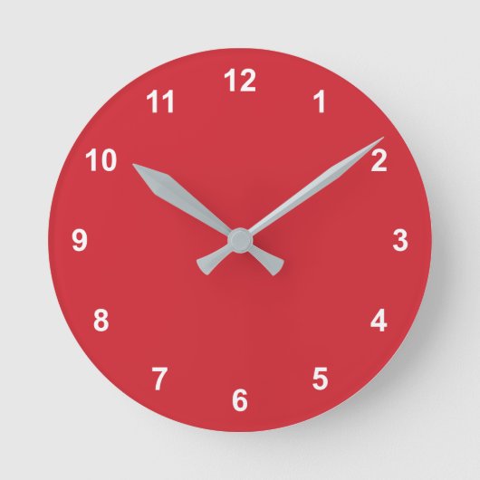 Trend-Farbe - lebhafte rote Uhr mit Zahlen (Vorderseite)