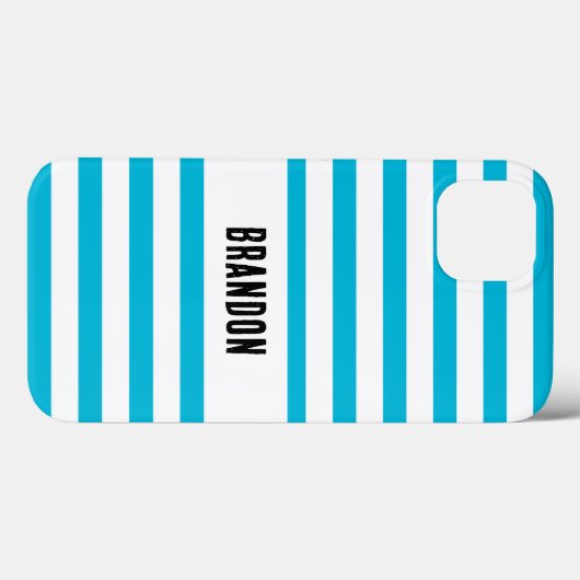 Trend Farbe - lebhafter Cyan Strichen Case-Mate iPhone Hülle (Rückseite (Horizontal))