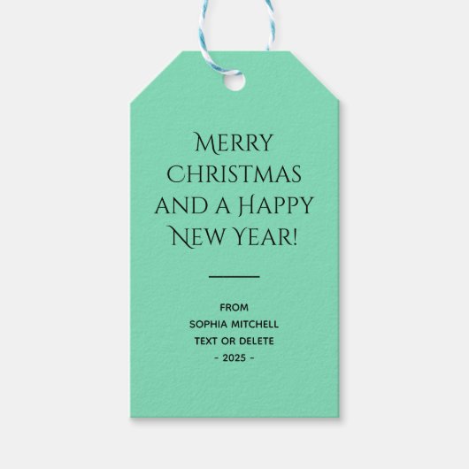 Trend Farbe Mini Grün Minimalistisch Geschenkanhänger (Vorderseite)