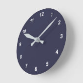 Trend Farbe - Navy Blue Round Clock mit Zahlen Runde Wanduhr (Winkel)