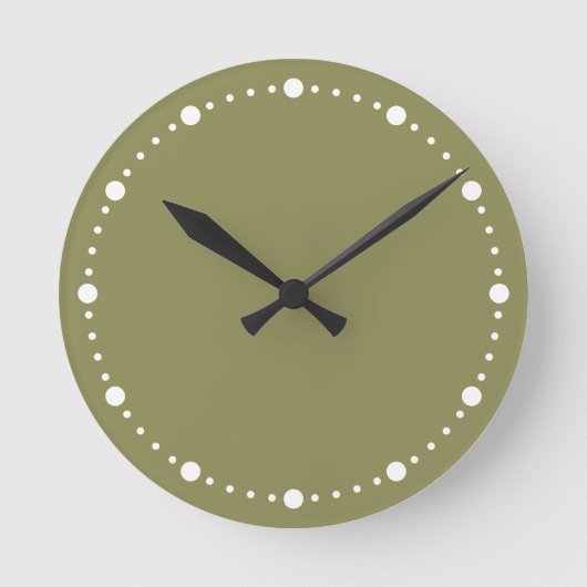 Trend Farbe - Olive Green & White Docking Uhr (Vorderseite)