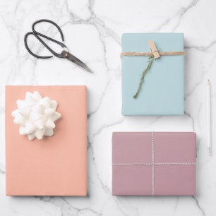 Trend-Farbe - Papierfolien mit weichem Pfirsichmis Geschenkpapier Set
