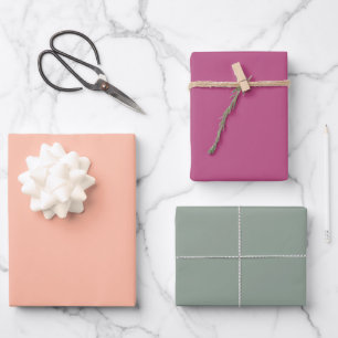 Trend-Farbe - Papierfolien mit weichem Pfirsichmis Geschenkpapier Set