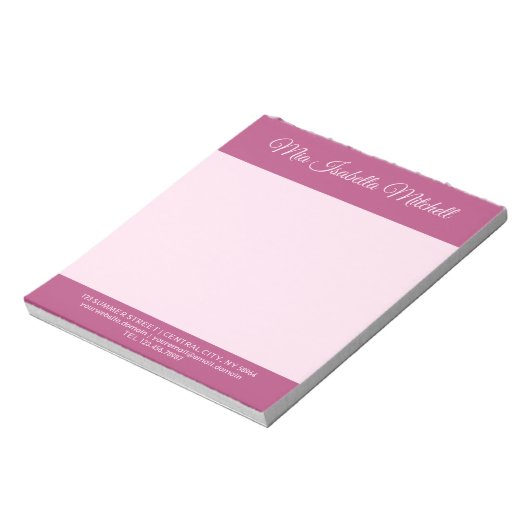 Trend Farbe - Rosa Lila Berry Business Notepad Notizblock (Rotiert)