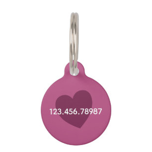 Trend Farbe: Rosa Lila Berry Heart Pet ID Tag Haustiermarke