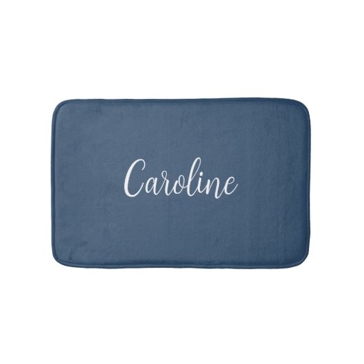 Trend Farbe Schwerer Blauer Name Bath Mat Badematte (Vorderseite)