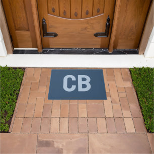 Trend Farbe Schweres blaues Monogramm Doormat Fußmatte