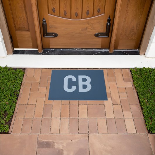Trend Farbe Schweres blaues Monogramm Doormat Fußmatte (Außenbereich)