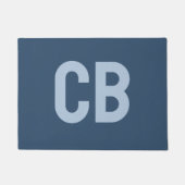 Trend Farbe Schweres blaues Monogramm Doormat Fußmatte (Vorderseite)