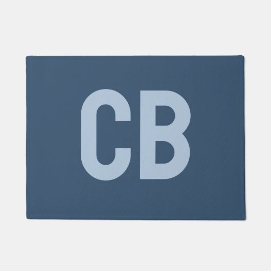 Trend Farbe Schweres blaues Monogramm Doormat Fußmatte (Vorderseite)