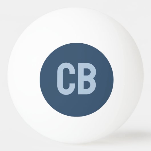 Trend Farbe Seriöse blaue Monogramm Pingpong Ball Tischtennisball (Vorderseite)