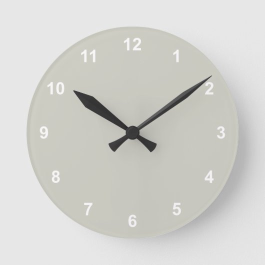 Trend Farbe - Silber, Grau, rund Uhr mit Zahlen (Vorderseite)