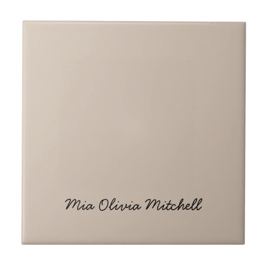 Trend Farbe - Soft Taupe Keramik Tile Fliese (Vorderseite)