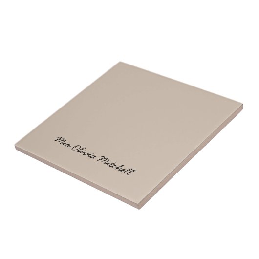 Trend Farbe - Soft Taupe Keramik Tile Fliese (Seite)