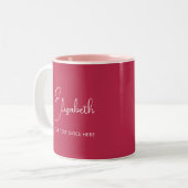 Trend Farbe Viva Magenta Zweifarbige Tasse (Vorderseite Links)