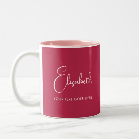 Trend Farbe Viva Magenta Zweifarbige Tasse (Links)