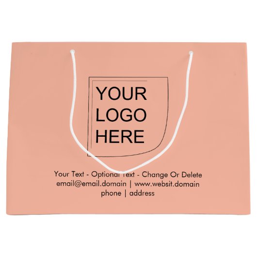 Trend Farbe - weiche Pfirsichfarben Großlogos-Gesc Große Geschenktüte (Vorderseite)