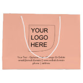 Trend Farbe - weiche Pfirsichfarben Großlogos-Gesc Große Geschenktüte (Rückseite)