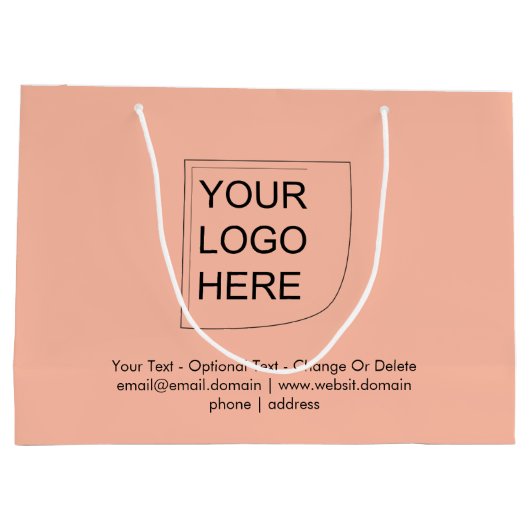 Trend Farbe - weiche Pfirsichfarben Großlogos-Gesc Große Geschenktüte (Rückseite)
