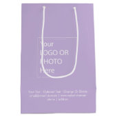 Trend Farbe - Weiche Violette Mittlere Logo-Gesche Geschenktüte (Rückseite)