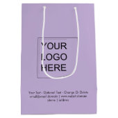 Trend Farbe - Weiche Violette Mittlere Logo-Gesche Mittlere Geschenktüte (Rückseite)