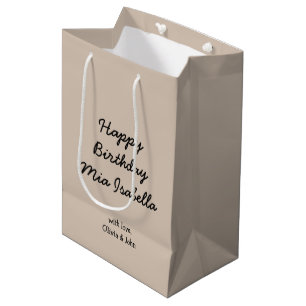 Trend Farbe - Weiches Taupe - Maßgeschneidertes mi Mittlere Geschenktüte