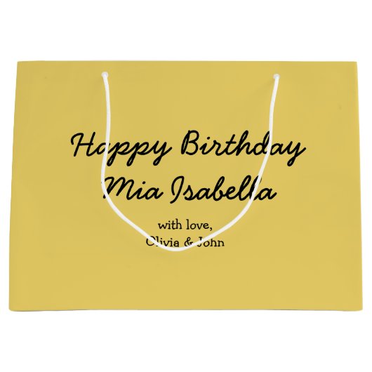 Trend Farbe - Weichgelbe, individuell anpassbare G Große Geschenktüte (Vorderseite)