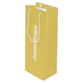 Trend Farbe - Weichgelbe Weinbeutel Geschenktüte Für Weinflaschen (Vorderseite Schrägansicht)